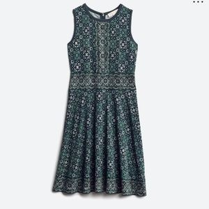 EUC Michael Kors navy and green sleeveless dress, L.